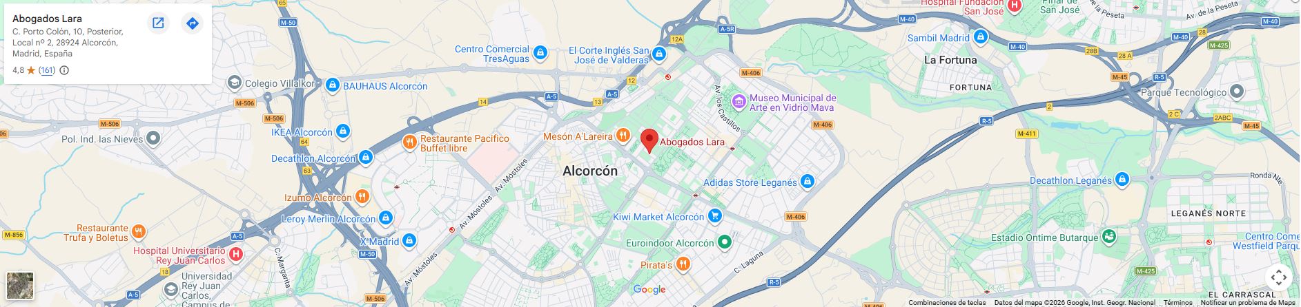 Mapa Despacho Abogados Lara (Alcorcón)